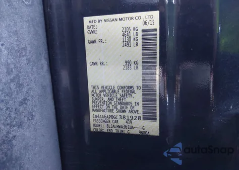 2016 Nissan Maxima 3.5 Platinum from USA, damaged, VIN 1N4AA6AP0GC381928